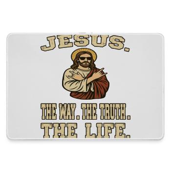 Jesus . The Way. The Truth. The Life. - Christen - Mousepad groß für Gamer - Grau - Vorne