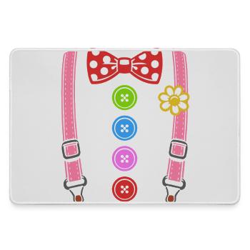 Colorful clown costume with suspenders - Large Gaming Mouse Mat - grey - Front
