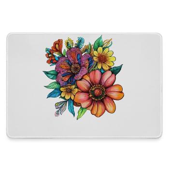 Fleurs splendantes couleurs néon - Grand tapis de souris gamer - bruyère - Devant