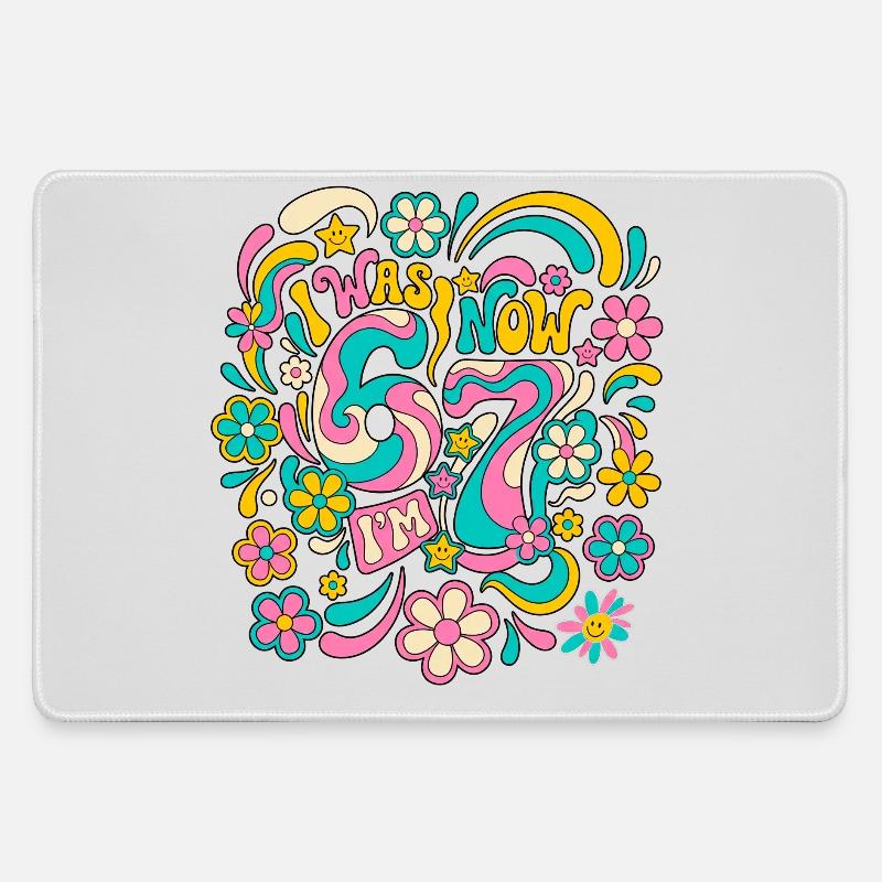 Six Seven Meme 6-7 - Large Gaming Mouse Mat - grey