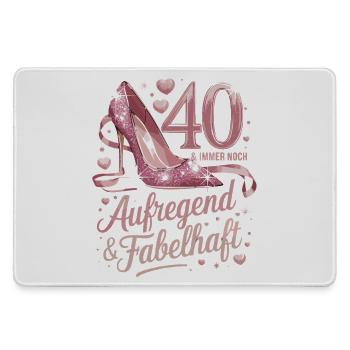 40 & Still Exciting & Fabulous Pink High - Large Gaming Mouse Mat - grey - Front