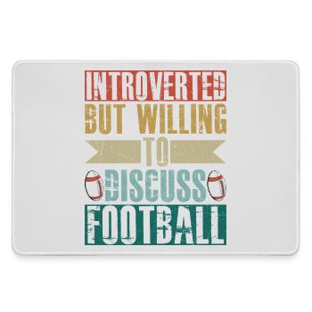 Introverted But Willing To Discuss Football Fan - Large Gaming Mouse Mat - grey - Front