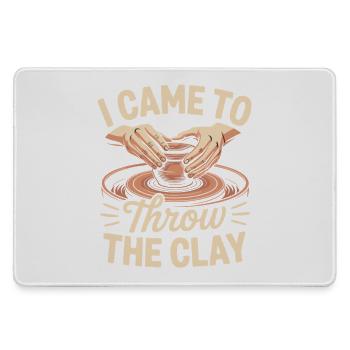 Pottery Addict Clay Art Creative Motif - Large Gaming Mouse Mat - grey - Front
