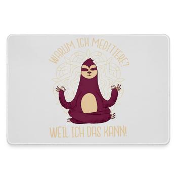 Meditierendes Faultier Yoga Spruch Meditation - Mousepad groß für Gamer - Grau - Vorne