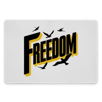 Freedom Bold Typography with Birds - Large Gaming Mouse Mat - grey - Front