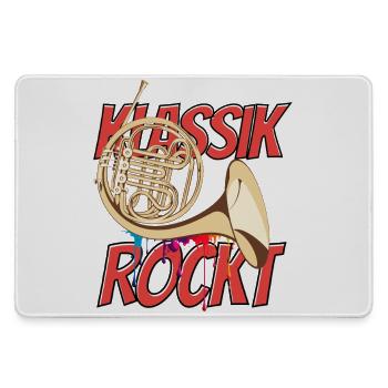 Waldhorn Klassik Rockt Orchester Hornist - Mousepad groß für Gamer - Grau - Vorne