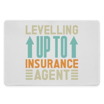 Insurance Agent Levelling Up To Funny Insurance - Large Gaming Mouse Mat - grey - Front