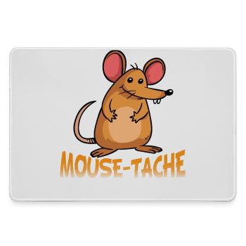Mouse-Tache Funny Mouse Pun Cartoon Graphic - Mousepad groß für Gamer - Grau - Vorne