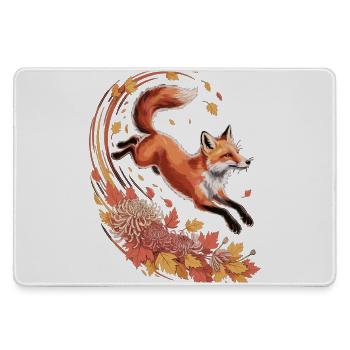 Fuchs Herbst Shirt – Elegantes Fuchs T-Shirt Wald  - Mousepad groß für Gamer - Grau - Vorne