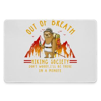 Out Of Breath Hiking Society Funny Sloth Hiker Jok - Large Gaming Mouse Mat - grey - Front