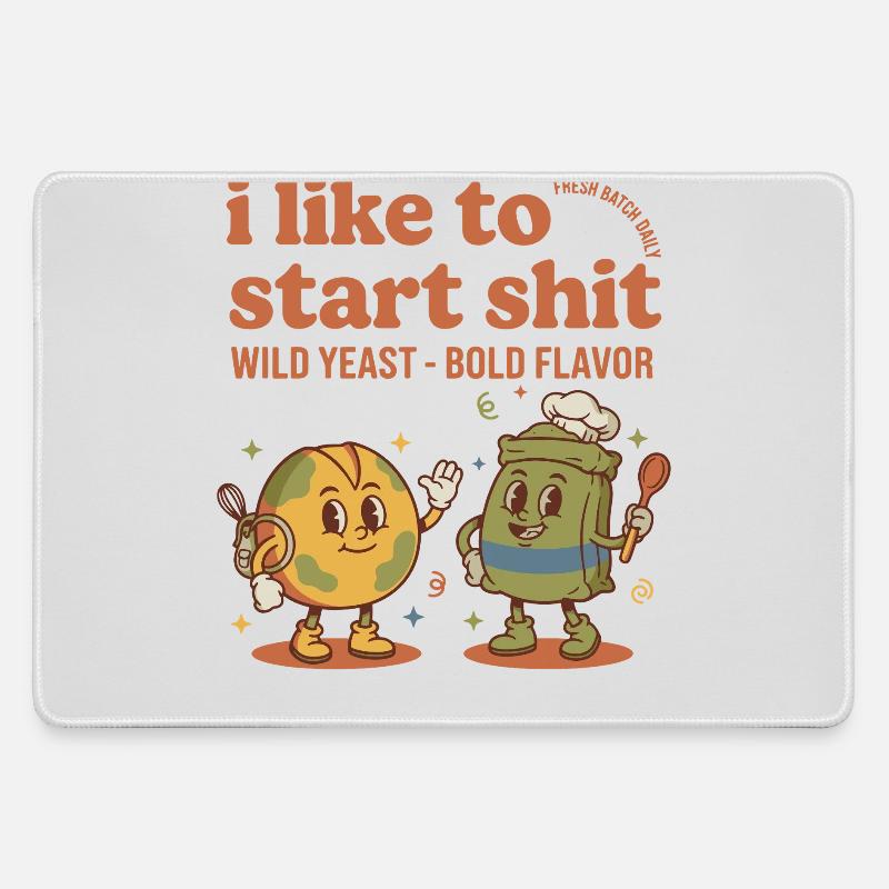 Sourdough Starter Jar Era Bread Baking Baker - Mousepad groß für Gamer - Grau