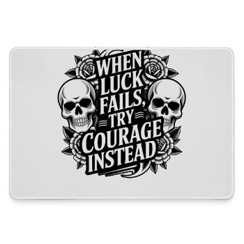 Mut über Glück Totenkopfrosen - Mousepad groß für Gamer - Grau - Vorne