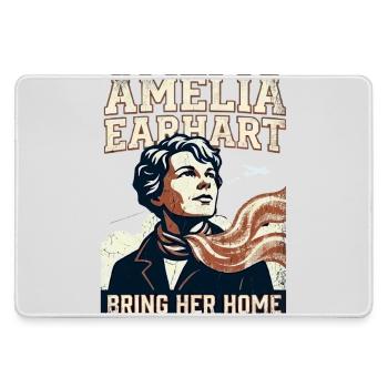 Amelia Earhart – Bring sie nach Hause - Mousepad groß für Gamer - Grau - Vorne