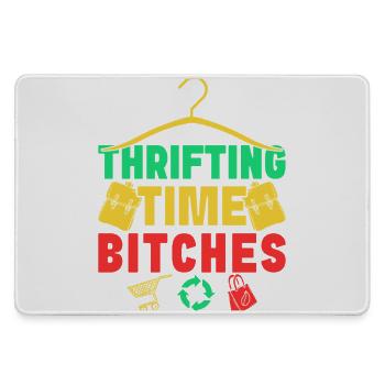 Thrift Shopper Thrifting Time Bitches Thrift Store - Mousepad groß für Gamer - Grau - Vorne