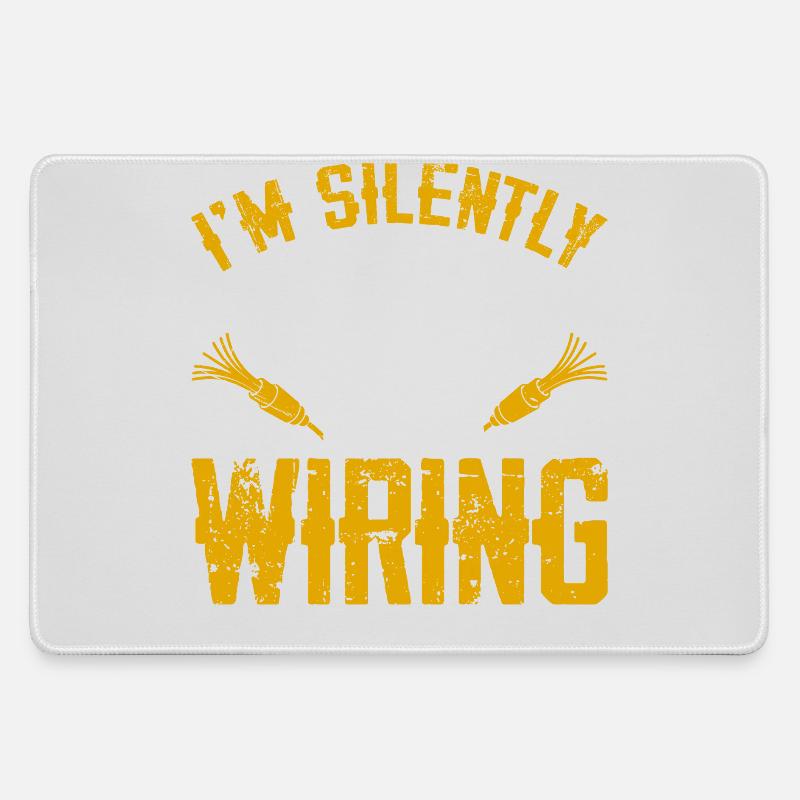 Silent judgment on your wiring Electrician - Large Gaming Mouse Mat - grey