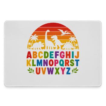 Rainbow Dino Alphabet - Large Gaming Mouse Mat - grey - Front