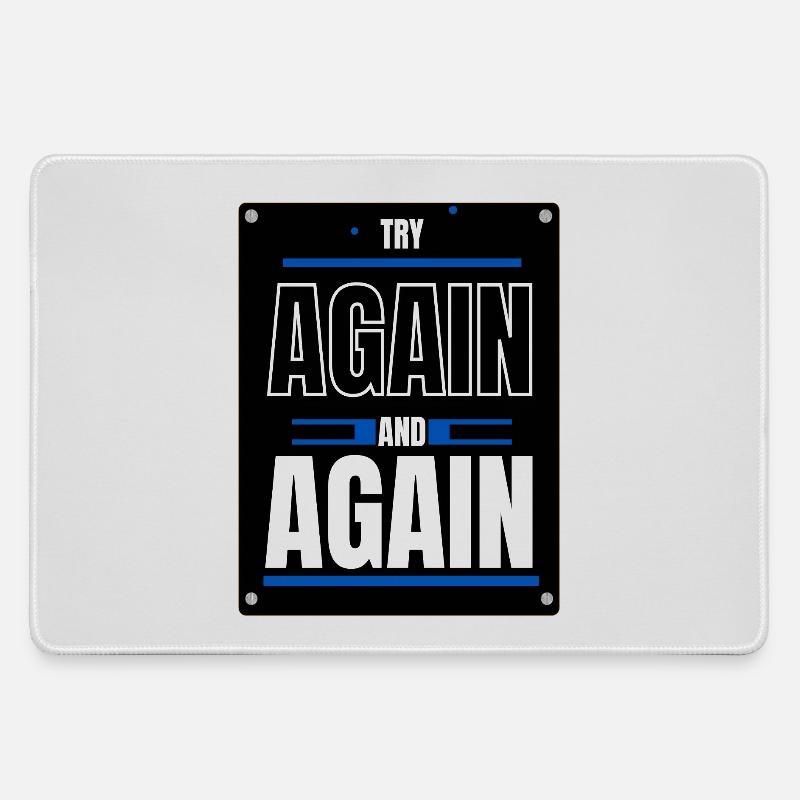 Try again - Large Gaming Mouse Mat - grey