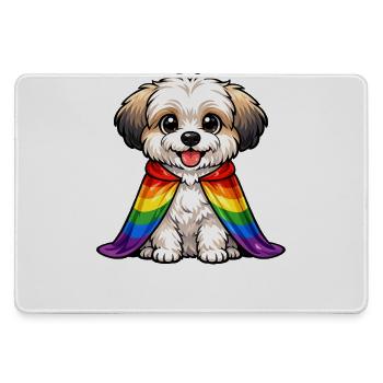 Chien de la fierté havanaise cape arc-en-ciel LGBTQ - Grand tapis de souris gamer - bruyère - Devant