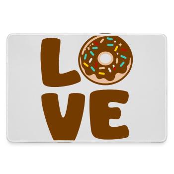 Love Donut Typographic Soft - Large Gaming Mouse Mat - grey - Front