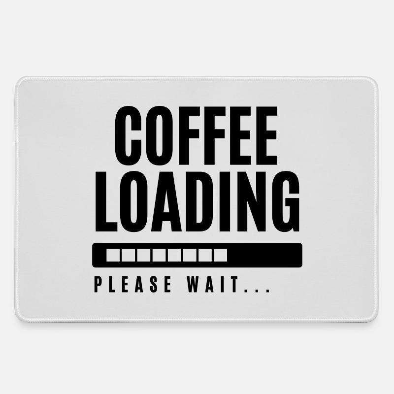 Kaffee wird geladen Bitte warten - Mousepad groß für Gamer - Grau