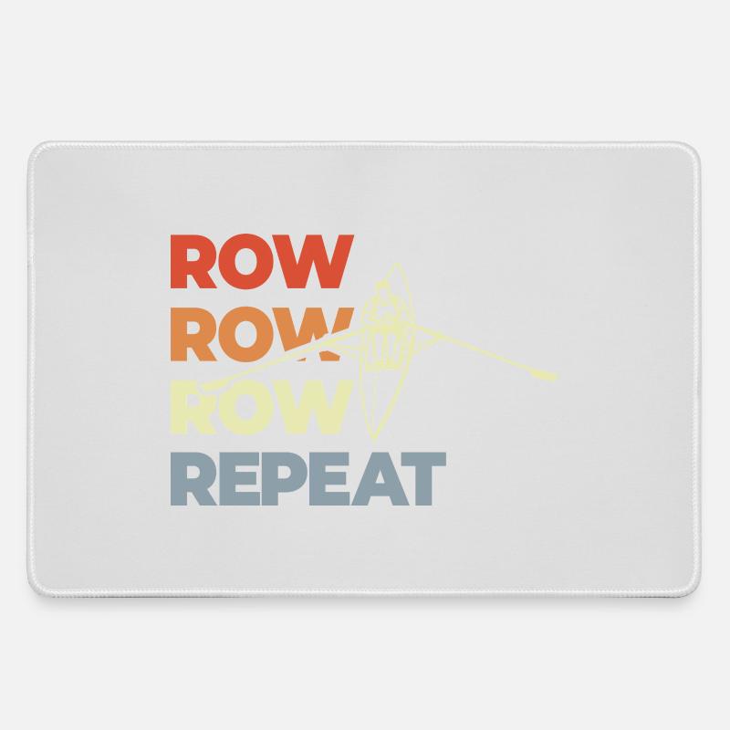 Row Row Row Repeat - Large Gaming Mouse Mat - grey