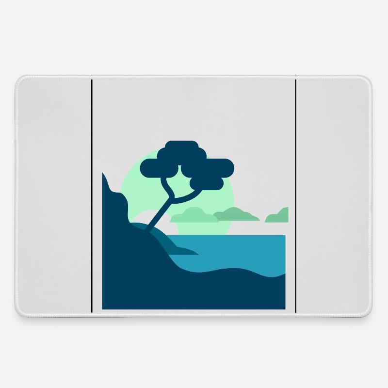 Mountain Landscape at Sunset - Large Gaming Mouse Mat - grey