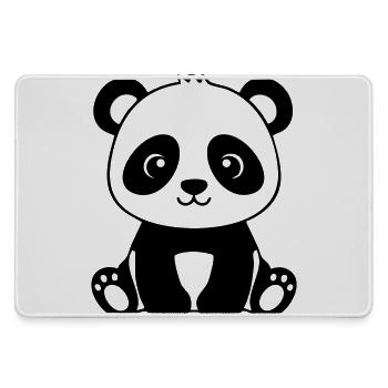 Cute Baby Panda – Black & White - Large Gaming Mouse Mat - grey - Front