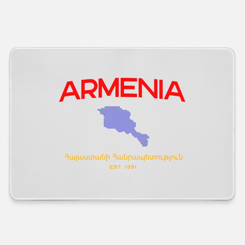 Armenia Map Script Emblem - Mousepad groß für Gamer - Grau
