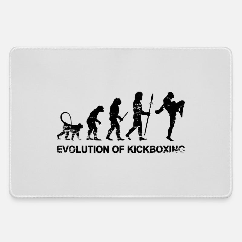 Evolution of kickboxing - Large Gaming Mouse Mat - grey