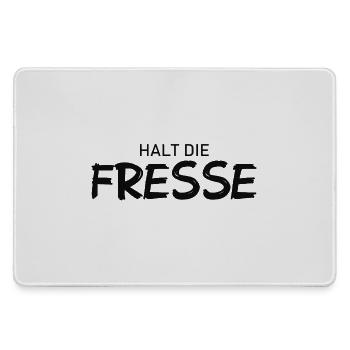 Halt die Fresse - Cooler Spruch - Mousepad groß für Gamer - Grau - Vorne