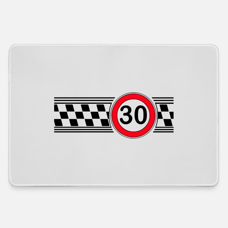 Racing Flag 30th Anniversary - Large Gaming Mouse Mat - grey
