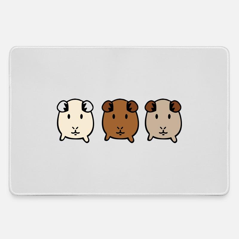 guinea pig - Large Gaming Mouse Mat - grey