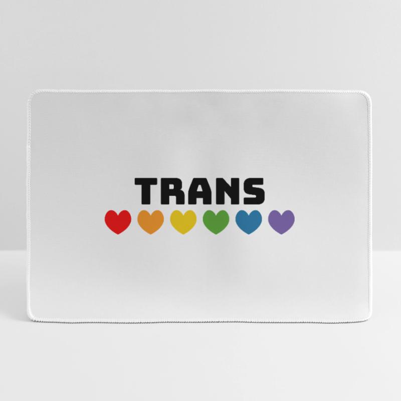 Regenbogenherzchen Trans schwarz Mousepad groß für Gamer