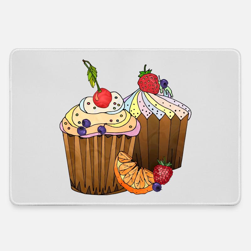 Cakes - Large Gaming Mouse Mat - grey