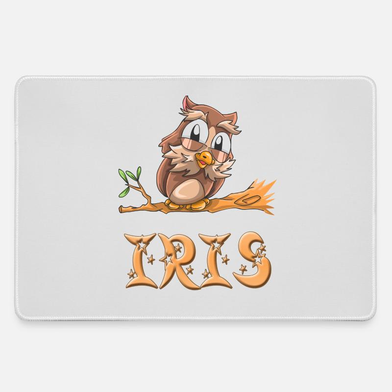 Owl Iris - Large Gaming Mouse Mat - grey