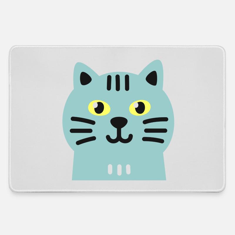 Cute cat - Large Gaming Mouse Mat - grey