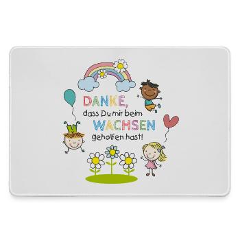 Message de remerciement de la crèche | Enfants - Arc-en-ciel - Fleurs - Grand tapis de souris gamer - bruyère - Devant