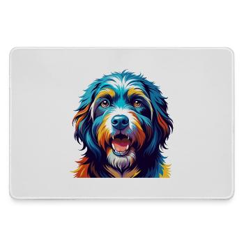 Chien de berger portugais race coloré dessin animé Kawaii - Grand tapis de souris gamer - bruyère - Devant