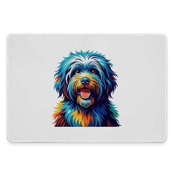 Puli Chien Race Coloré Aquarelle Dessin Animé Kawaii - Grand tapis de souris gamer - bruyère - Devant