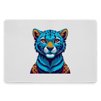 Cheetah Colorful Kawaii Cartoon Character Clipart - Large Gaming Mouse Mat - grey - Front