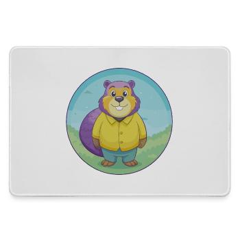 Biber Niedlich Kawaii Cartoon Clipart Tier Haustier - Mousepad groß für Gamer - Grau - Vorne