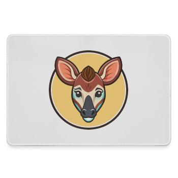 Okapi Kawaii Cartoon Figur Tier Haustier Gesicht - Mousepad groß für Gamer - Grau - Vorne