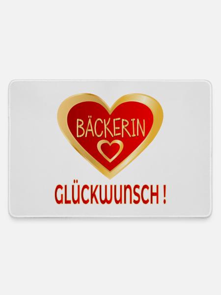 GLÜCKWUNSCH BÄCKERIN - Mousepad groß für Gamer - Grau
