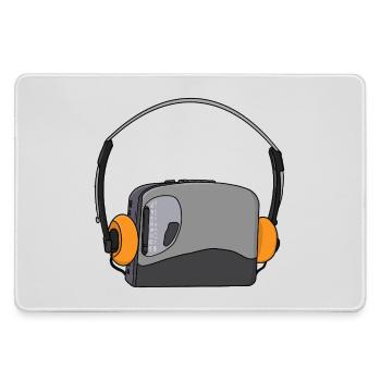 Cool Portable Cassette Audio Player - Large Gaming Mouse Mat - grey - Front