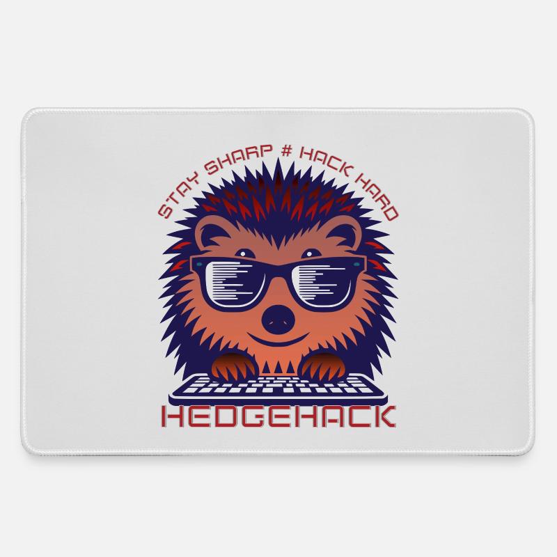 Hedgehog Coding Enthusiast T-Shirt - Large Gaming Mouse Mat - grey