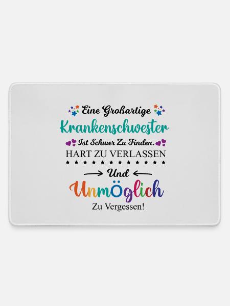 Krankenschwester Beruf Spruch Abschied Geschenk - Mousepad groß für Gamer - Grau