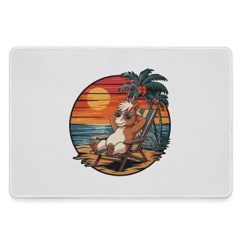 Lustiges Pony am Strand, Sommerurlaub Sonnenuntergang - Mousepad groß für Gamer - Grau - Vorne