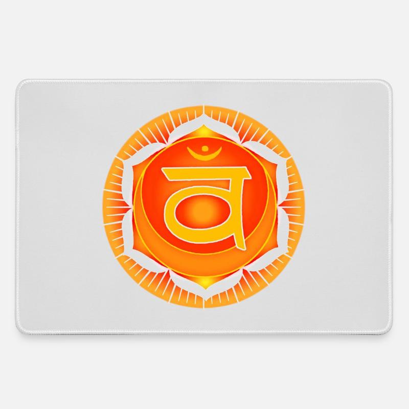 Sacral Chakra Svadhisthana - Large Gaming Mouse Mat - grey