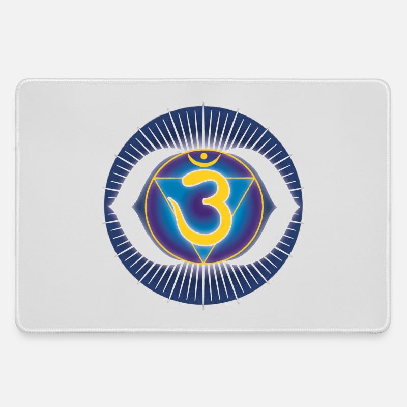 Ajna brow chakra - Large Gaming Mouse Mat - grey
