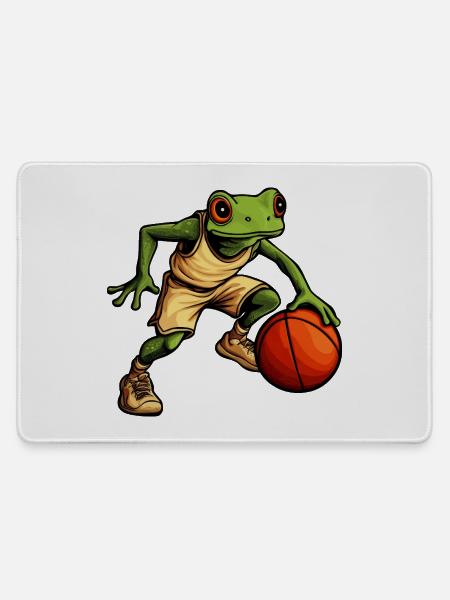 Basketball Frosch - Mousepad groß für Gamer - Grau